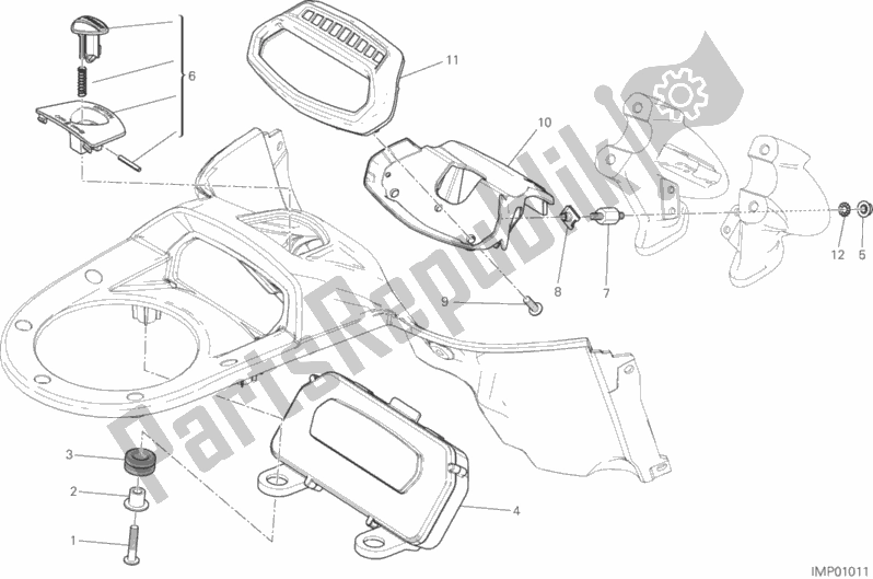 All parts for the Instrument Panel of the Ducati Diavel FL Thailand 1200 2019